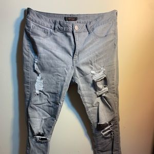 Charlotte Russe gray ripped jeans
